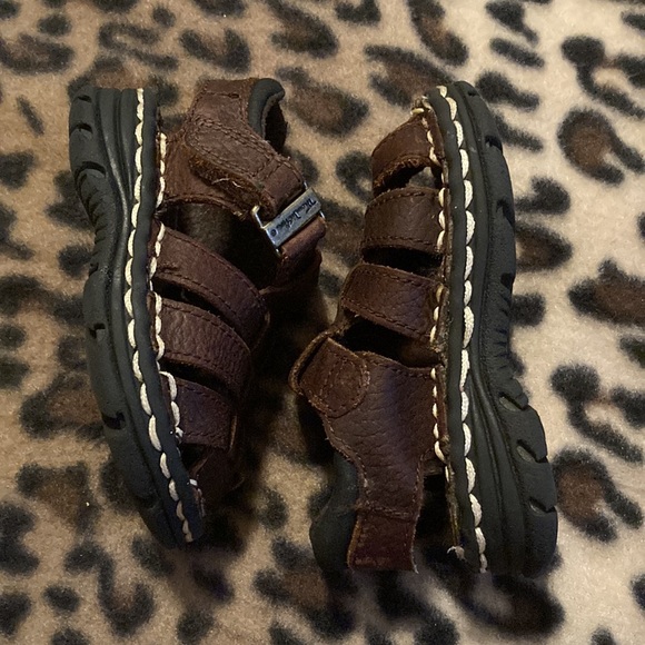 2 for $20 THOM McAn Sandals Brown Leather Sandals Infant Size 5 Leather Sandals - Picture 6 of 9